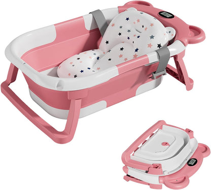 Foldable Baby Bathtub Collapsible Portable Instant Temperature Display