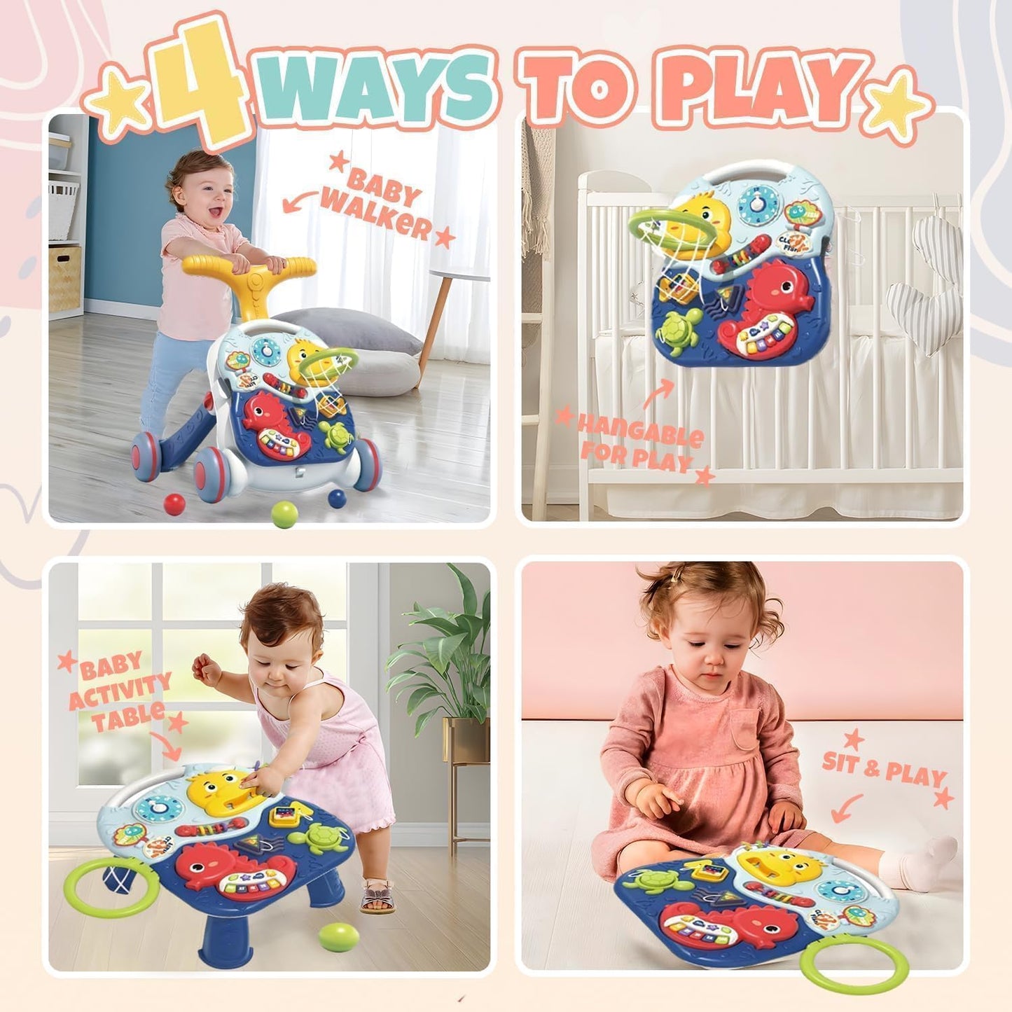 Tiibaby 3-in-1 Walker  (Multicolour)