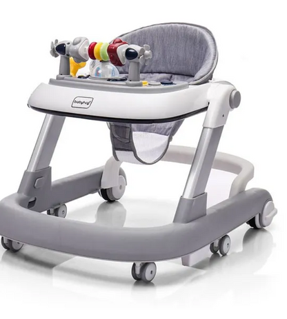 Foldable Baby Walker with Wheels - Sit-to-Stand Learning Aid