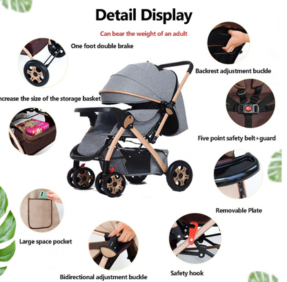 Peekaboo Planet Flagship Stroller - Khaki