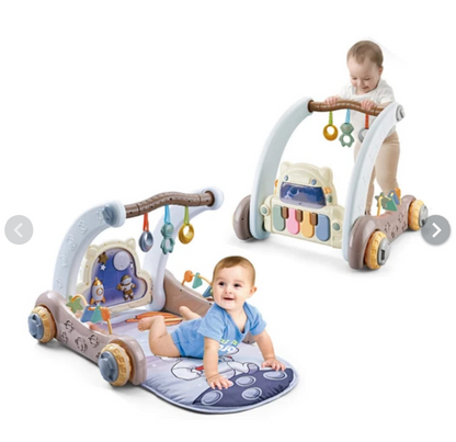 2-in-1 Baby Walker Fitness Mat Piano Stand Multifunctional