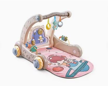 2-in-1 Baby Walker Fitness Mat Piano Stand Multifunctional