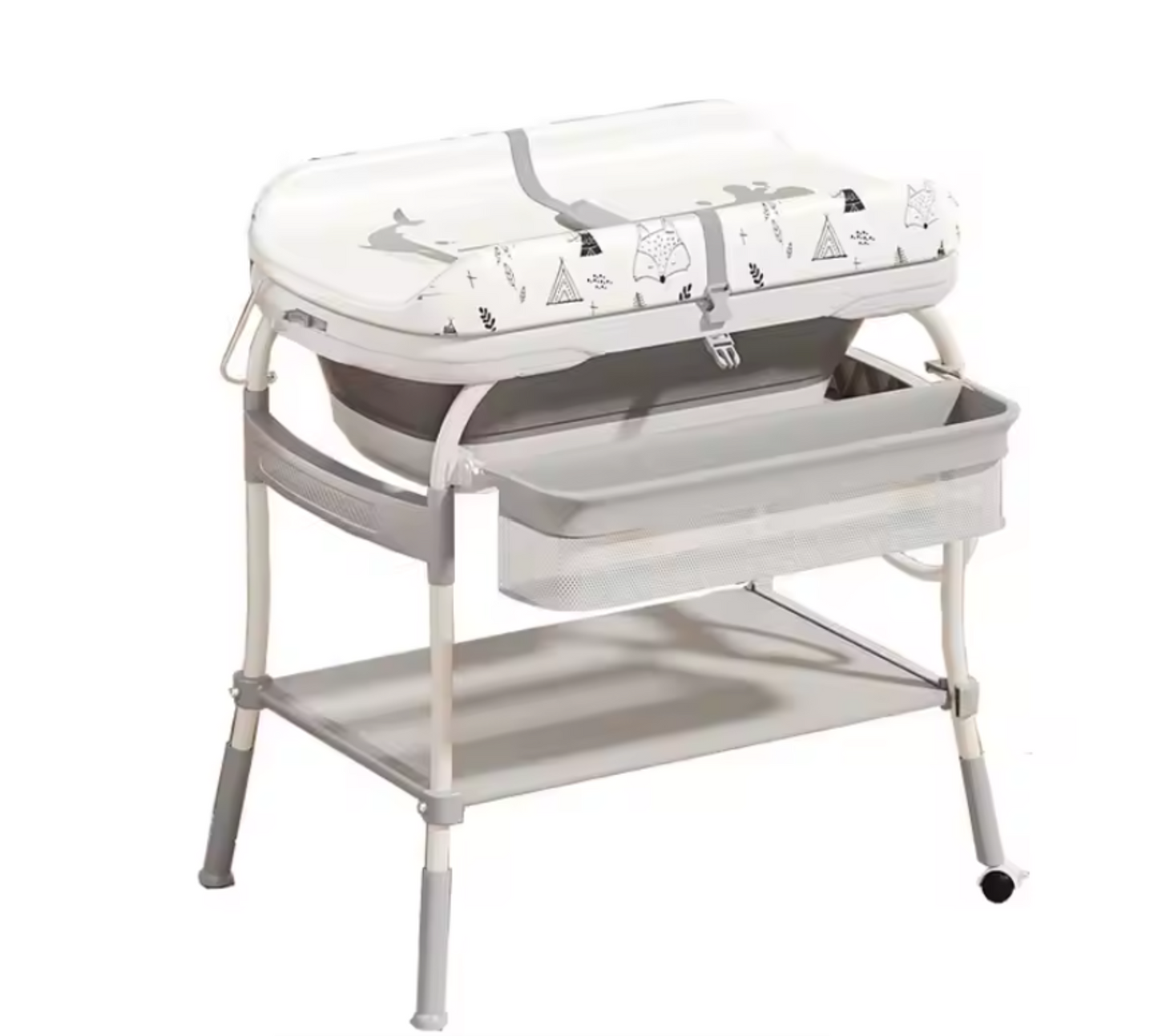 Foldable Baby Bath Tub with Stand & Storage - Compact & Portable
