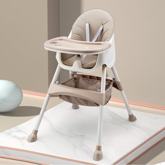 Multifunctional Adjustable Baby Feeding High Chair - Brown